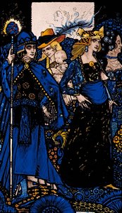 As Rainhas de Sheba, Meath e Connaught Ilustração de Harry Clarke de &39;Queens&39; por JM Synge de Harry Clarke