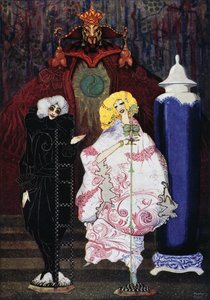 A Pastorinha e a Chaminé, conto de fadas de Hans Christian Andersen (1805-1875), ilustração de Harry Clarke (1890-1931) de Harry Clarke