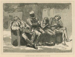 O Sonho de uma Noite de Verão: Um esboço num parque londrino (gravura) de Harry Furniss