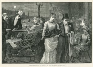 Uma noite de verão no terraço da Câmara dos Comuns de Harry Furniss