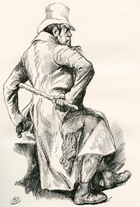 Sikes de Bill. Ilustração de Harry Furniss para o romance de Charles Dickens Oliver Twist, de The Testimonial Edition, publicado em 1910. de Harry Furniss