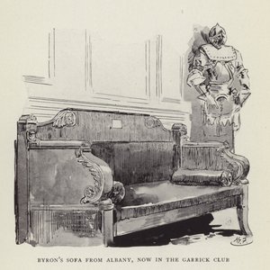 Sofá Byrons de Albany, agora no Garrick Club de Harry Furniss