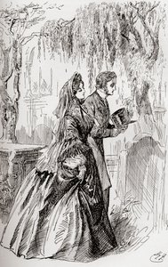 Estella e Pip. "Não vi sombra de outra despedida dela." de Harry Furniss