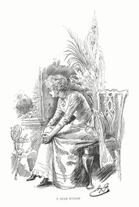 Golfe: Uma viúva do golfe (litho) de Harry Furniss