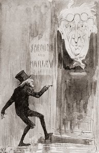 Ilustração para um conto de Natal de The Christmas Books de Charles Dickens