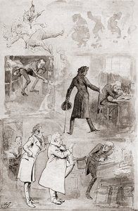 Ilustração para um conto de Natal de The Christmas Books de Charles Dickens de Harry Furniss