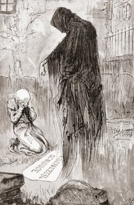 Ilustração para um conto de Natal de The Christmas Books de Charles Dickens de Harry Furniss