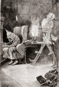 Ilustração para um conto de Natal de The Christmas Books de Charles Dickens