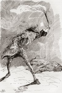 Ilustração do romance de Charles Dickens Barnaby Rudge de Harry Furniss
