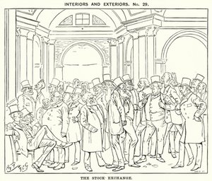Soco cartoon: A Bolsa de Valores (gravura) de Harry Furniss