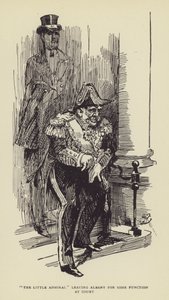 O pequeno almirante deixando Albany para alguma função no tribunal de Harry Furniss