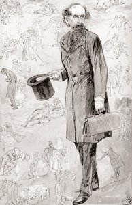 O Viajante Não-Comercial. Ilustração de Harry Furniss para o conto The Uncommercial Traveller from The Christmas Books de Charles Dickens, publicado em The Testimonial Edition of 1910. de Harry Furniss