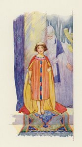 Mais uma vez o povo gritou: "Deus salve o Rei!" (litografia a cores) de Harry George Theaker
