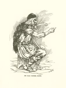 Um bardo nórdico antigo (gravura) de Harry George Theaker