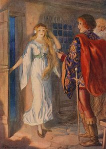 Sir Huldbrand e Undine, de "Undine" (litografia a cores) de Harry George Theaker