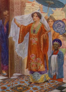 A Princesa a caminho de Bath (litografia a cores) de Harry George Theaker