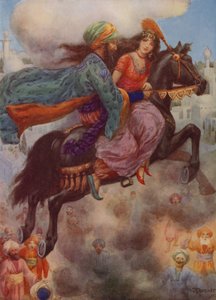 A princesa regressa à Pérsia (litografia a cores) de Harry George Theaker