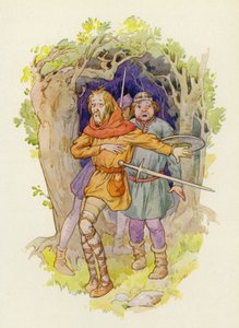 "Os duendes estão no estrangeiro", sussurrou um para o outro (litografia a cores)
