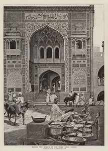 Antes da mesquita do Wazir Khan, Lahore de Harry Hamilton Johnston