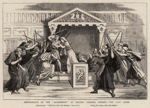 Desempenho do Agamenon no Balliol College, Oxford, a última cena de Harry Hamilton Johnston