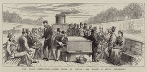 A exposição de Paris, indo para casa pela água, a bordo de um barco a vapor Seine de Harry Hamilton Johnston