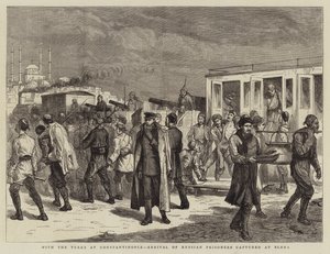 Com os turcos em Constantinopla, a chegada dos prisioneiros russos capturados em Elena de Harry Hamilton Johnston