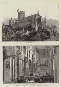 A restauração da gravura da abadia de St Albans de Harry Hine