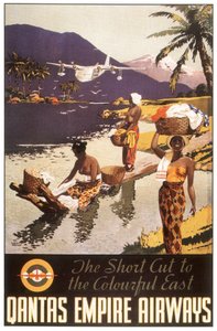Anúncio Qantas empire airways, Postcard, c. 1950-1954 (cartaz) de Harry J. Weston