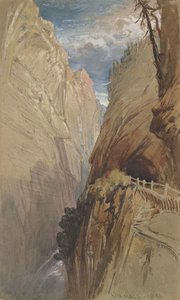 Via Mala, Suíça, 1854, (wc e bodycolour em papel cinza)