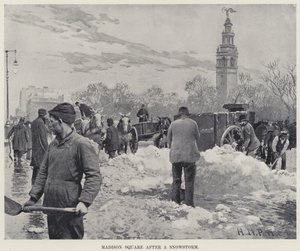 Madison Square após uma tempestade de neve (litho)