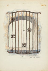 Grade de ferro na janela de Harry Mann Waddell