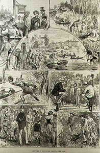 Esboços no Henley Regatta, de The Illustrated London News, 7 de fevereiro de 1881 de Harry after Furniss