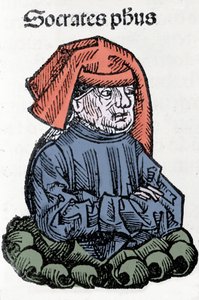 Retrato de Sócrates (470-399 a.C.), filósofo grego. Xilografia de "Crónicas de Nuremberga" de Hartmann Schedel de Hartmann Schedel
