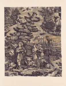 Le Solitaire au Pont du Torrent (O Eremita na Ponte sobre a Torrente) (Tecido de Mobiliário) de Hartmann et Fils