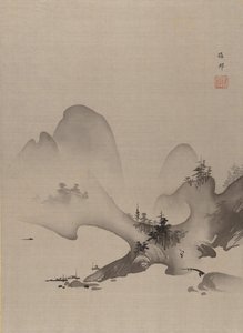 Lago e Montanhas, c. 1885-89. de Hashimoto Gaho