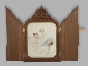 Imperador Nicolau I no leito de morte, 1855 de Hau