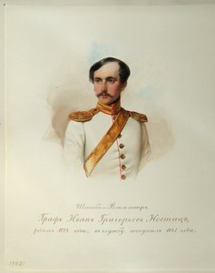 Retrato do conde Ivan Grigoryevich von Nostitz 1824-1905 Do álbum da Guarda Imperial do Cavalo, 1846-1849