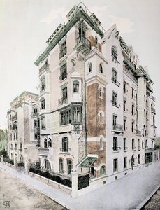 O &39;Castel-Beranger&39;, ilustração de um livro de Hector Guimard (1867-1942)