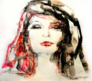 Retrato expressivo de uma mulher