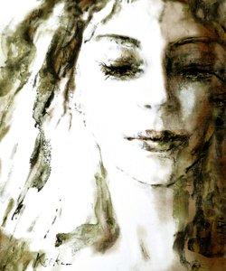 Retrato de uma mulher pensativa