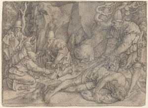 Um homem dominado por ladrões, c. 1554. de Heinrich Aldegrever