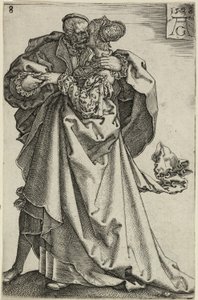 Casal Dançarino, prato oito de The Large Wedding-Dancers de Heinrich Aldegrever