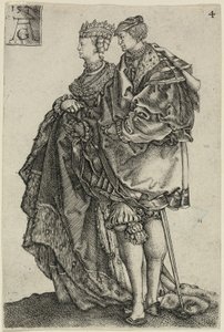 Casal Dançarino, prato quatro de The Large Wedding-Dancers de Heinrich Aldegrever