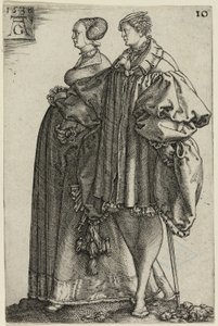 Casal Dançarino, prato dez de The Large Wedding-Dancers de Heinrich Aldegrever