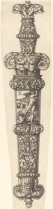 Projeto para uma bainha de adaga com Caim e Abel, 1539. de Heinrich Aldegrever