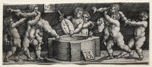 Oito crianças nuas em um poço, 1539.
