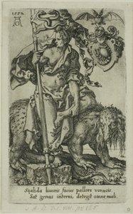 Inveja, dos vícios de Heinrich Aldegrever