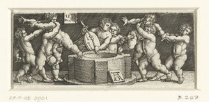 Frísio com crianças em um poço de Heinrich Aldegrever