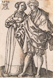 Da série Os pequenos dançarinos de casamento, 1538. de Heinrich Aldegrever