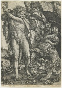 Hércules destrói a Hidra de Lerna, 1550 de Heinrich Aldegrever